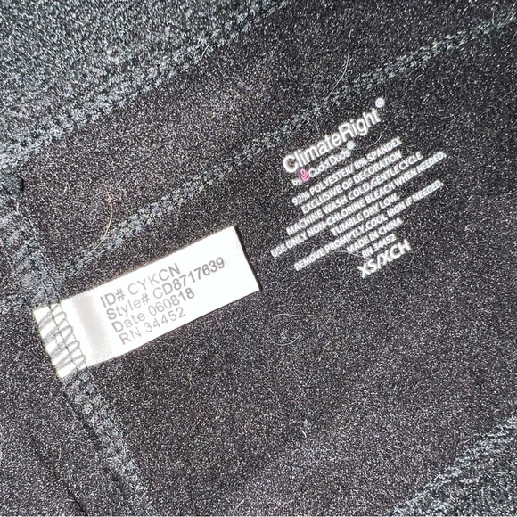 Climate Right by Cuddl Duds Fleece Lined Elastic Waist Black Leggings Size XS - Picture 3 of 3